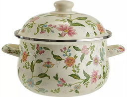 MetaLLoni EM-1507 Кастрюля эмалированная с эмалированной крышкой 3,6 л,d=22см,Прованс(6) - Delta фото 2