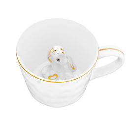 Кружка 300 мл 14*10*7,5 см "Лошадь" белая с золотом, фарфор
