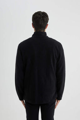 Флисовый кардиган стандартного кроя с воротником-стойкой - Defacto фото 5