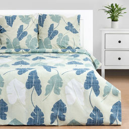Постельное бельё Этель евро Листья нимфеи 200х217 см, 220х240 см,70х70 см -2 шт
