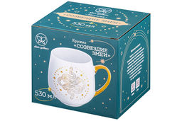 Кружка 530 мл 13,5*10,5*10,7 см Созвездие змеи золотая на белом, NEW BONE CHINA - Elan gallery фото 7