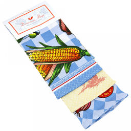 Полотенце вафельное 48х62см "Урожай", 171г/м2, хлопок 100%, комплект 3шт, "Домашняя мода" (Россия)