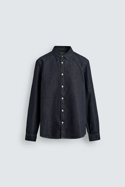 LIGHTWEIGHT COTTON/LINEN DENIM SHIRT - Zara фото 6