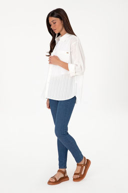 Kad_n Beyaz Uzun Kollu G_mlek Sepette S_rpriz _ndirim - U.s. polo assn фото 4