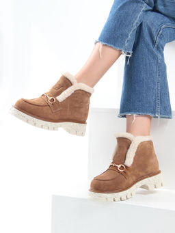 Ботинки 307. PODYUM141 be.светло коричневый замша/Шерсть