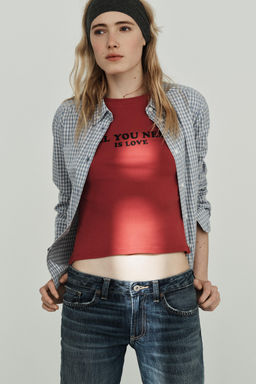 FRONT SLOGAN T-SHIRT - Zara фото 11