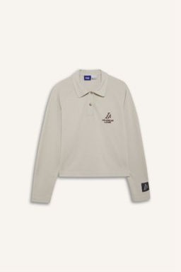 DeFactoFit NBA Los Angeles Lakers Polo Yaka Pike Sweatshirt