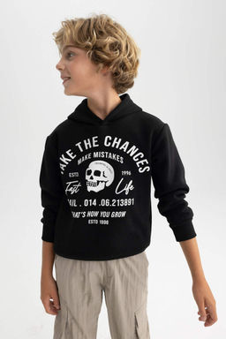 Толстая толстовка с капюшоном для мальчика - Defacto фото 3