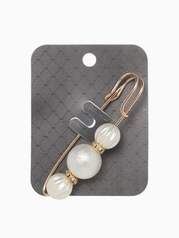 Булавка Зефир 7 см, белая в золоте