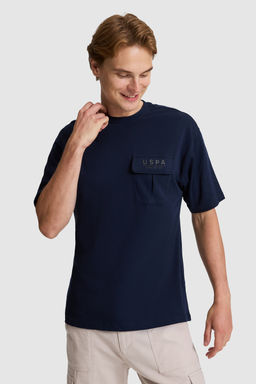 Erkek Lacivert Comfort Fit Bisiklet Yaka Ti__rt
