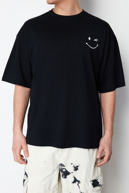 TRENDYOL MAN Siyah Oversize/Genis Kesim Nak?sl? %100 Pamuklu T-Shirt TMNSS21TS3685 - Trendyolmilla фото 6