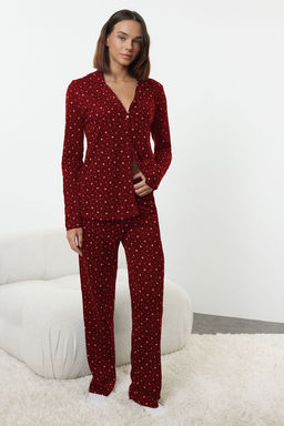 Trendyolmilla Lacivert %100 Pamuklu Galaksi Desenli Orme Pijama Tak?m? THMAW25PT00097  фото 10