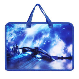 Папка для труда, А4, пластиковая, 34×24.5×7.5 см «Звездолёт»