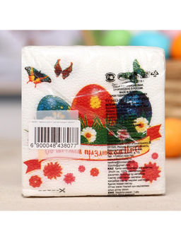 Цена за 4 шт. Салфетки бумажные Светлый праздник, 1 слой, 24?24 см, 50 шт.