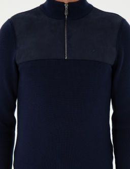 Темно-синий зауженный свитер - Cacharel фото 6