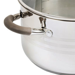 Кастрюля нержавеющая сталь, 3.9 л, с крышкой, крышка стекло, Daniks, Нара, GS-01413HY-20CA-2, серебр  фото 13