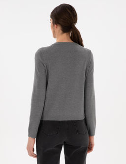 Gri Melanj Slim Fit Triko H_rka