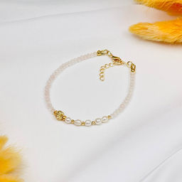 Браслет из Розового кварца и Жемчуга