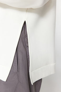 Ekru Oversize/Genis Kal?p Y?rtmac Detayl? Kal?n Ici Polarl? Orme Sweatshirt TWOAW23SW00195