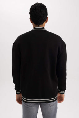 Кардиган оверсайз на мягкой подкладке с воротником-бомбером и принтом - Defacto фото 8