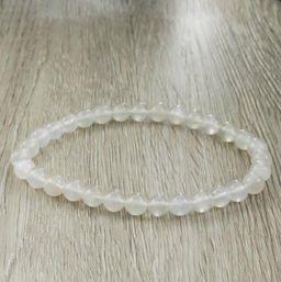 Браслет Классика натуральный лунный камень прозрачный (Индия) 6мм, длина 17см - Agat77 фото 2