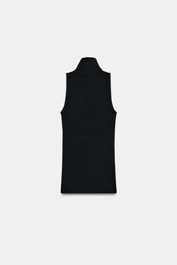 TOP MANGA SISA CUELLO ALTO / Negro