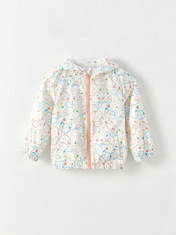 Kap??onlu Uzun Kollu Bask?l? K?z Bebek Mont