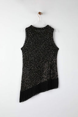 Siyah Pul Payetli Puskul Detayl? Triko Ince Bluz TWOAW26BZ00359 - Trendyolmilla фото 8