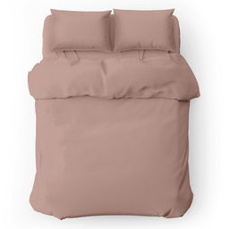 Постельное белье, комплект Евро Макси "Какао", 4 предмета: пододеяльник 240х215см, простыня 220х240см, 2 наволочки 50х70см с клапаном-запахом, поплин 115г/м2, хлопок 100%, упаковка "классическая" ПВХ 34,5х41см, "Домашняя мода" (Россия)