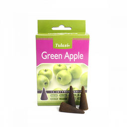 Благовония конусы Sarathi Cones Green apple зеленое яблоко уп-12шт - Сандаловый дом фото 3