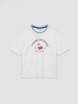 Bisiklet Yaka Bask?l? Kad?n Pijama Tak?m