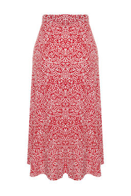 TRENDYOLMILLA K?rm?z? Bask?l? Buzgu Detayl? ve Volanl? Yuksek Bel Esnek Etek TWOSS21ET0029 фото 42