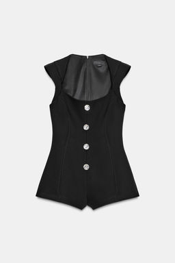 SHORT PLAYSUIT WITH RHINESTONE BUTTONS - Zara фото 5