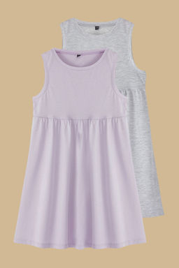 Pembe-Mint K?z Cocuk Basic Kolsuz Mini Orme Elbise TKDSS25EL00015 - Trendyolmilla фото 4