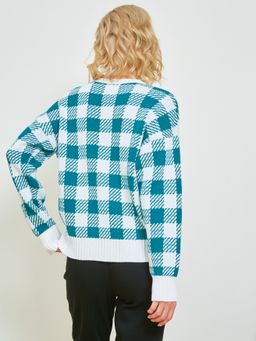 Джемпер вязаный в клетку - Stilla фото 5