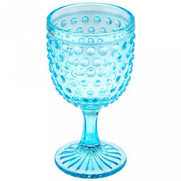 Сидней Бокал стеклянный 350мл, д8,5см, h16,3см, рельефное, цветное стекло, цвет - лазурный (Китай) Цена указана за штуку. В коробке 6 штук.
