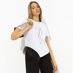 Футболка с декором из сетки Нарушая границы стиля - Charutti фото 10