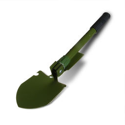 Лопата туристическая, складная, L=41 см, мотыжка, прорезиненная рукоять, в чехле, Greengo