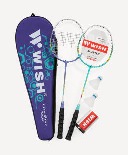 Набор для бадминтона Wish Firestar 780 (2 ракетки + 2 волана), голубой/фиолетовый