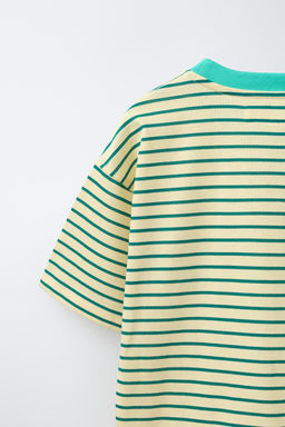 CAMISETA RAYAS CONTRASTE / Amarillo - Zara фото 4