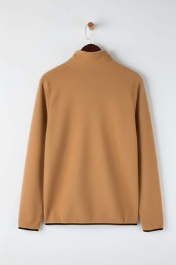 Camel Regular/Normal Kesim Dik Yaka Fermuarl? Dikis Detayl? Polar Sweatshirt TMNAW26SW00036