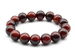 Браслет шарик 12мм из полимера цв.бордовый
