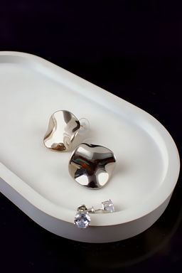 Серьги с эффектом мятого металла Круг  + Подарок