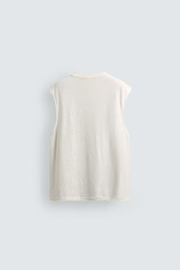 CAMISETA TANK ALGOD?N - LINO PARCHE / Blanco