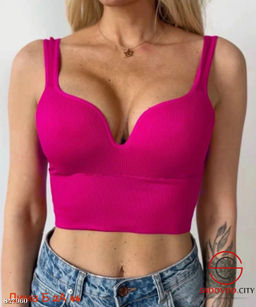 Майка женская однотонная укороченная - Bruno фото 7