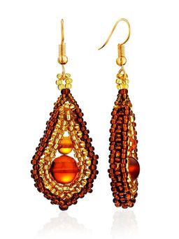 Плетёные серьги-капли в этническом стиле Лукоморье