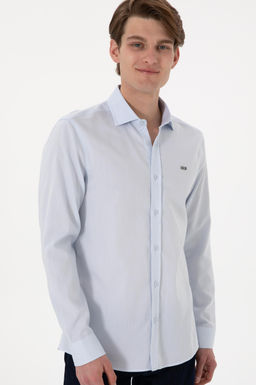 Erkek A__k Mavi Uzun Kollu Basic G_mlek Sepette S_rpriz _ndirim - U.s. polo assn фото 3