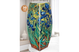 Ваза 3 л 12,5*12,5*30 см "Ирисы" квадрат, NEW BONE CHINA