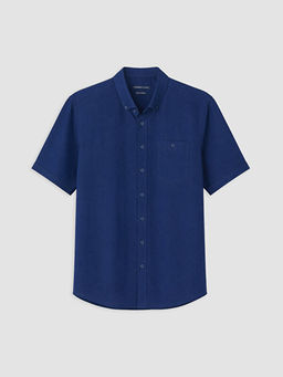 Regular Fit Keten Kar???ml? Erkek G?mlek