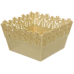 Цена за 3 шт. Сухарница пластиковая "SEGRETO" 17,5*17,5*11см оливковая